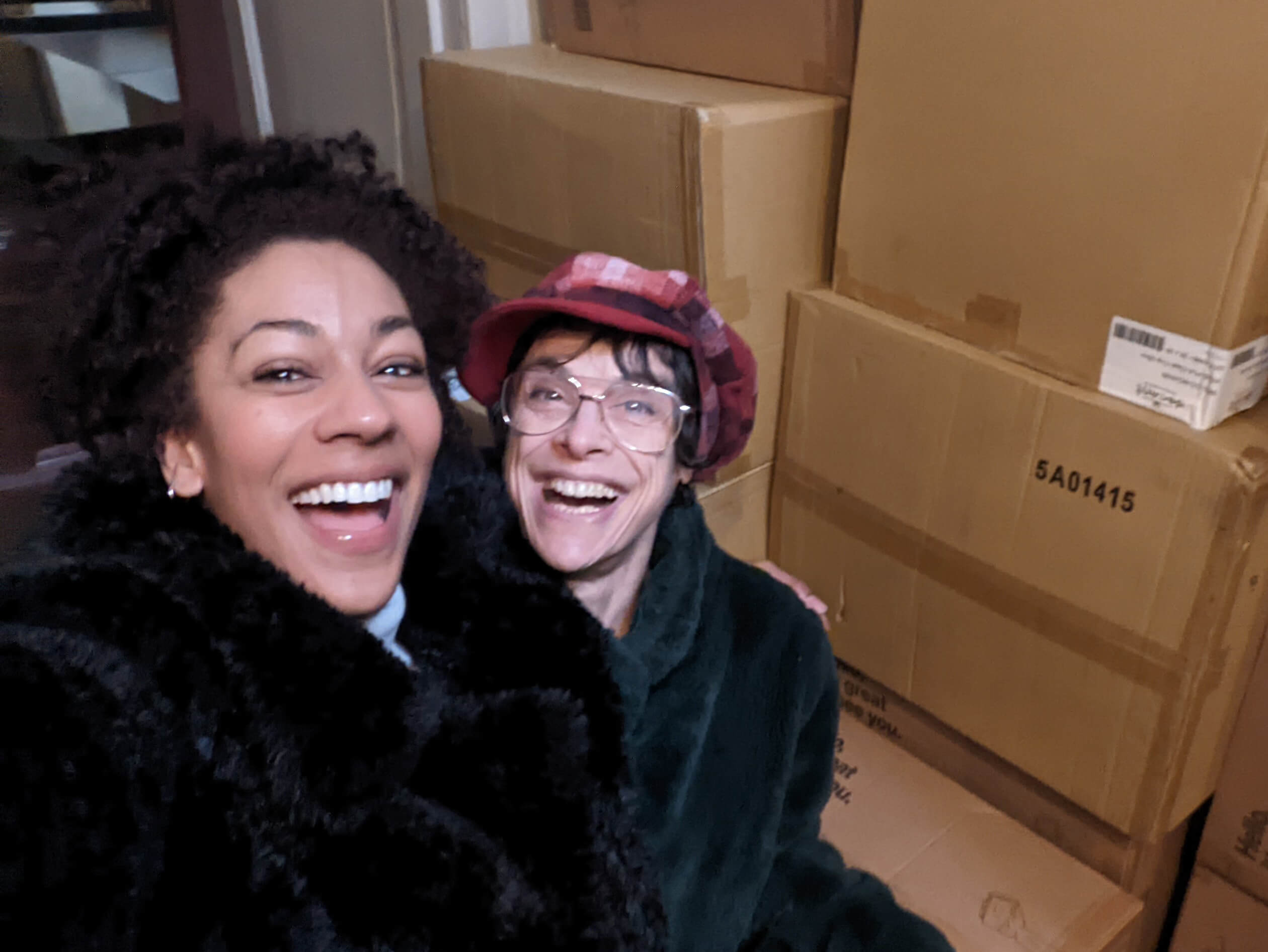 Sarah Lamptey and volunteer